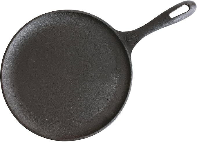 Victoria 10.5-Inch Cast Iron Comal Griddle Pan with a Long Handle, Preseasoned with Flaxseed Oil,... | Amazon (US)