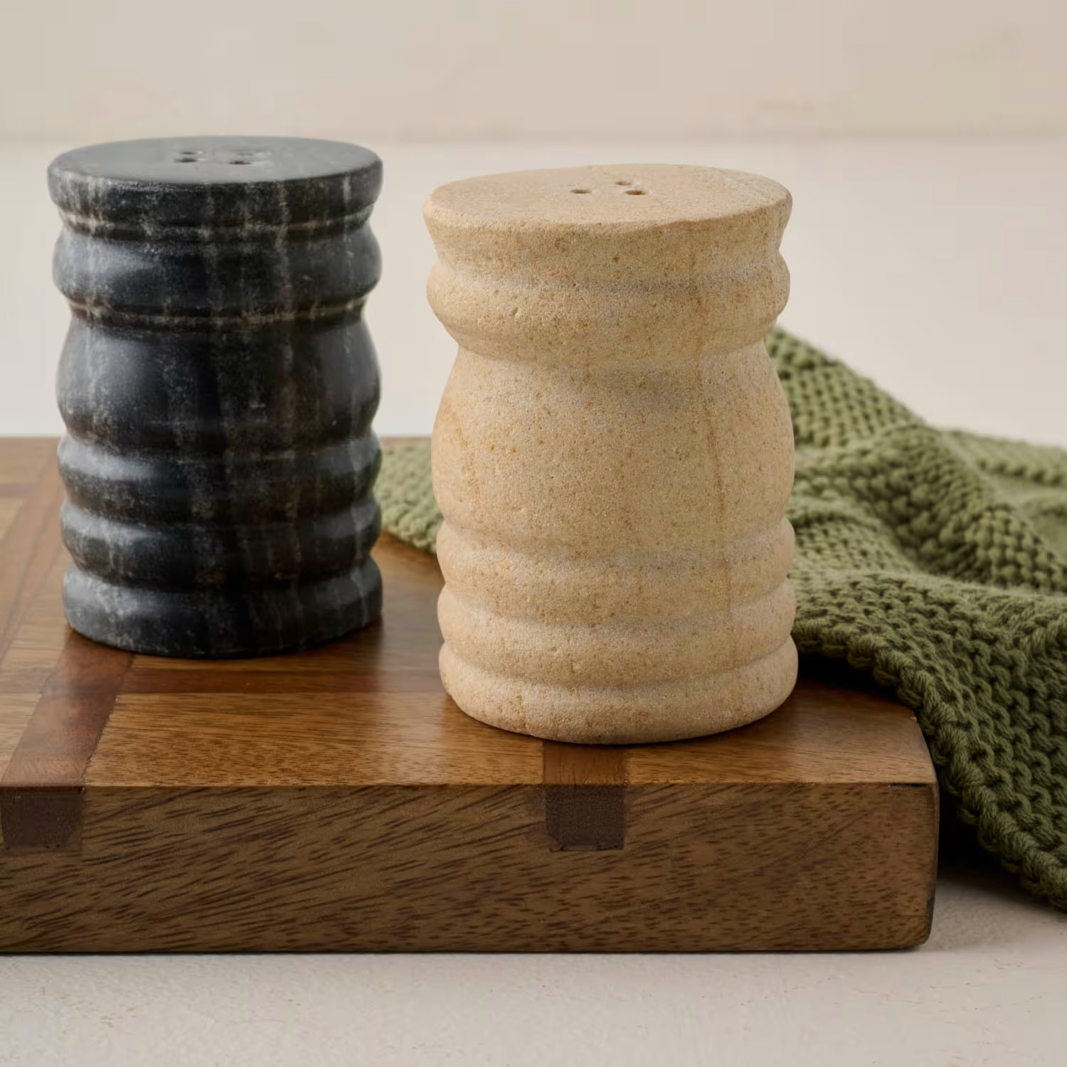 Turned Marble Salt & Pepper Shaker Set | Magnolia