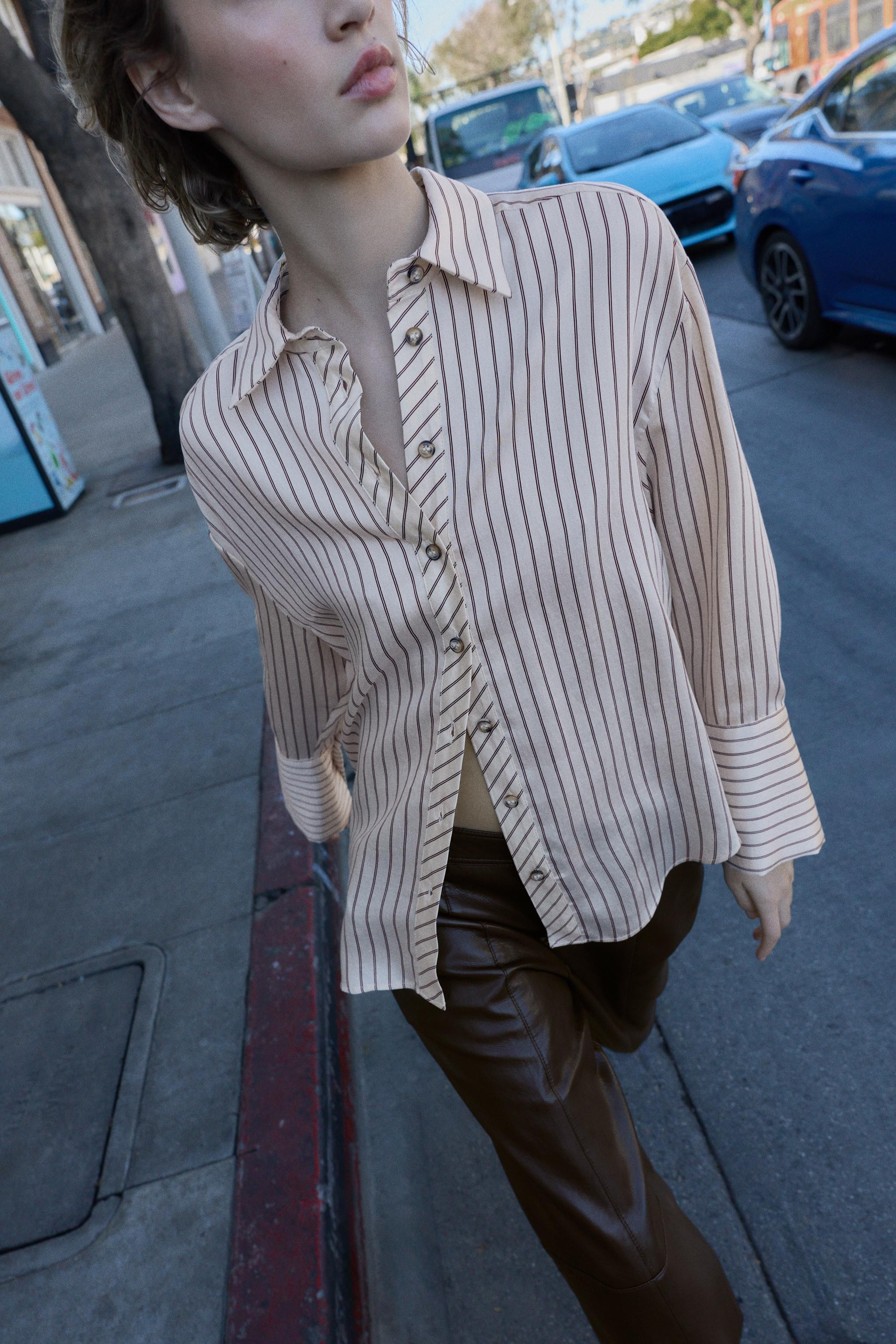 STRIPED SHIRT WITH WIDE CUFFS | Zara US