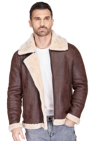 Braveman Men's Faux Shearling Bomber Jacket - Macy's | Macy's
