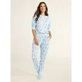 Joyspun Women's Print Top, Joggers and Socks Pajama Gift Set, 3-Piece, Sizes S-3X | Walmart (US)