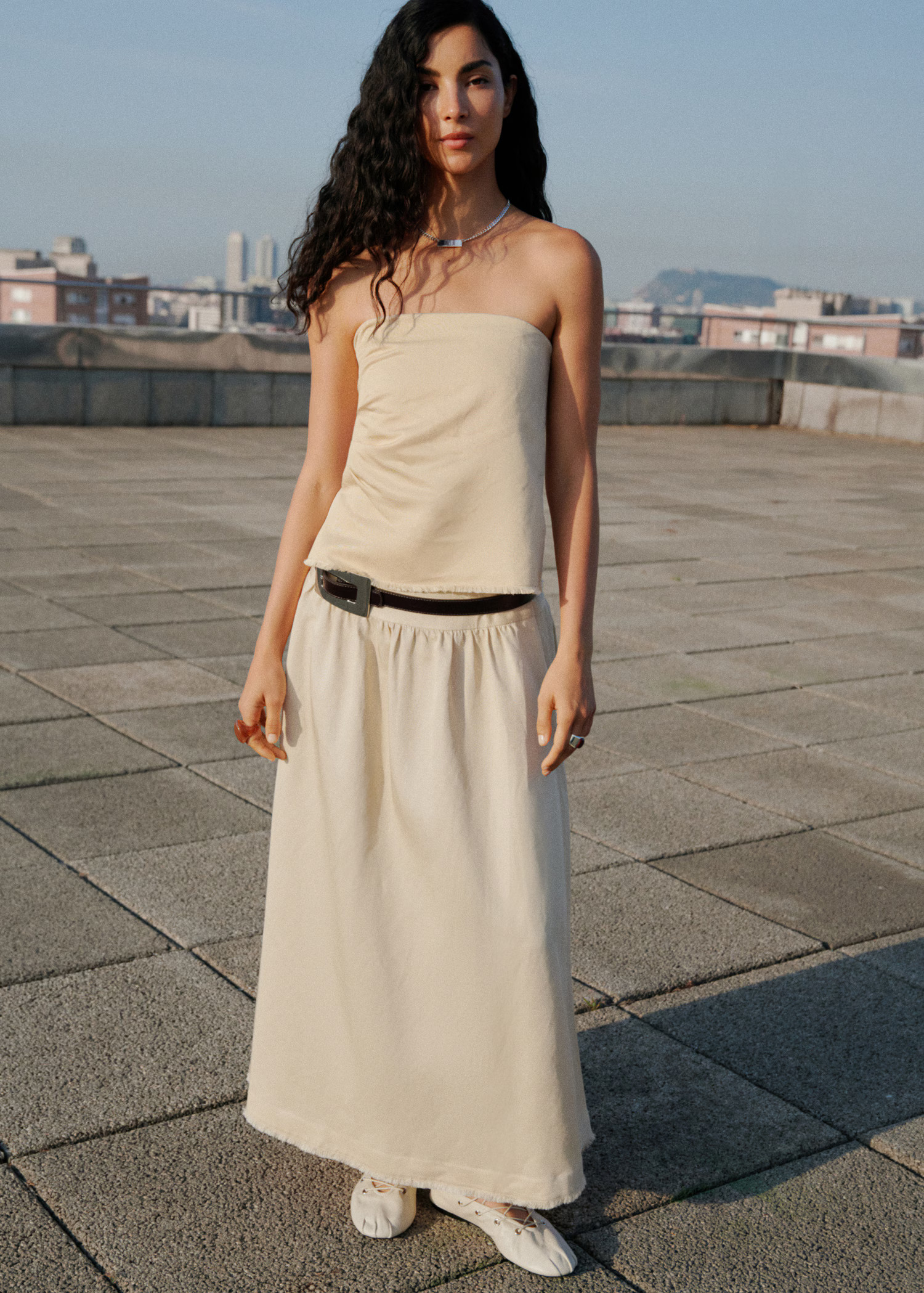 Strapless linen-blend top - Women | MANGO United Kingdom | MANGO (UK)