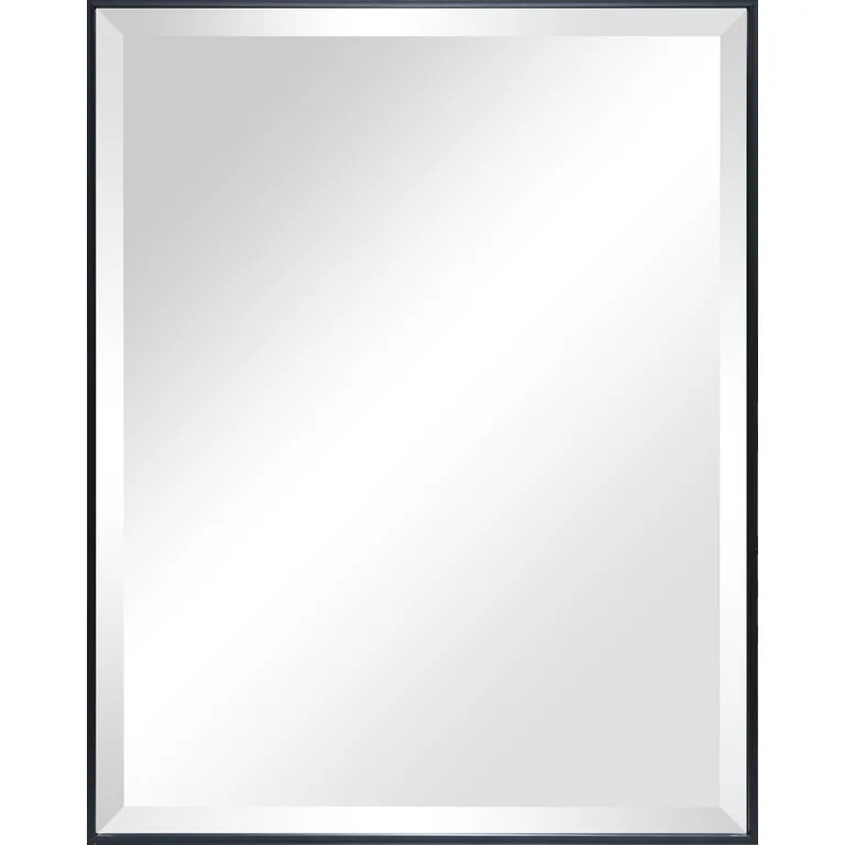 Mainstays Beveled Modern Rectangular Wall Mirror, 23x29, Black | Walmart (US)