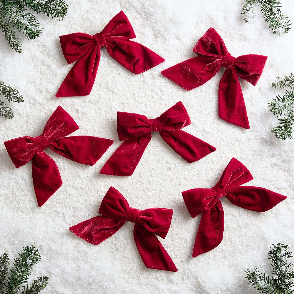LoveShackFancy Mini Bow Ornaments, Set of 6 | Pottery Barn Teen