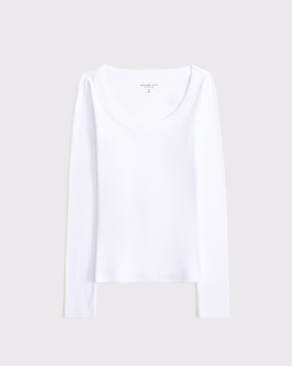 Long-Sleeve Balletic Scoopneck Top | Abercrombie & Fitch (US)