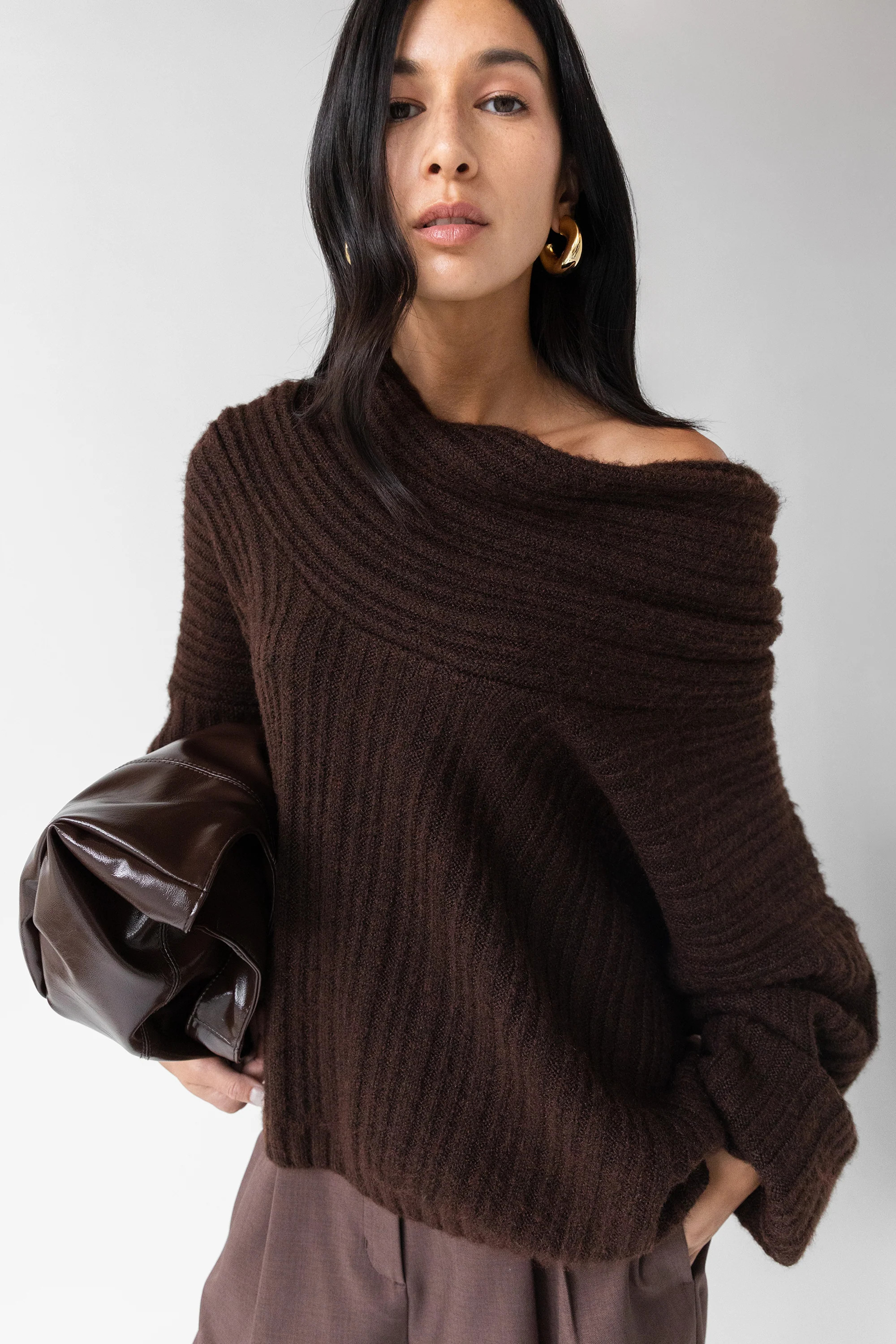 OVERSIZED SLOUCHY OFF THE SHOULDER SWEATER | OAK + FORT