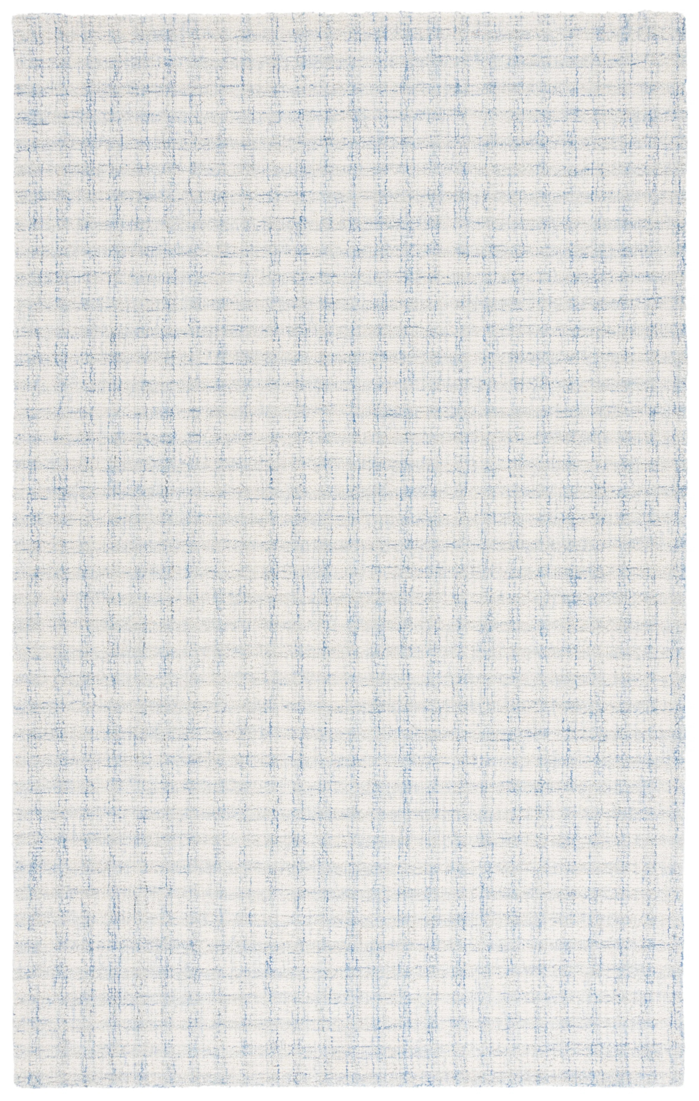 Antine Ebony Hand Tufted Wool/Cotton Checkered Rug in Blue/Ivory | Wayfair North America