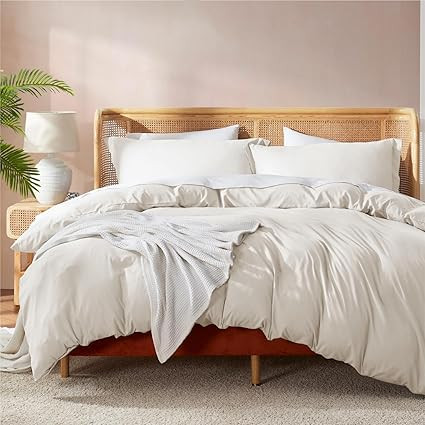 Nestl Off White Duvet Cover King Size - Soft Double Brushed King Duvet Cover Set, 3 Piece, with B... | Amazon (US)