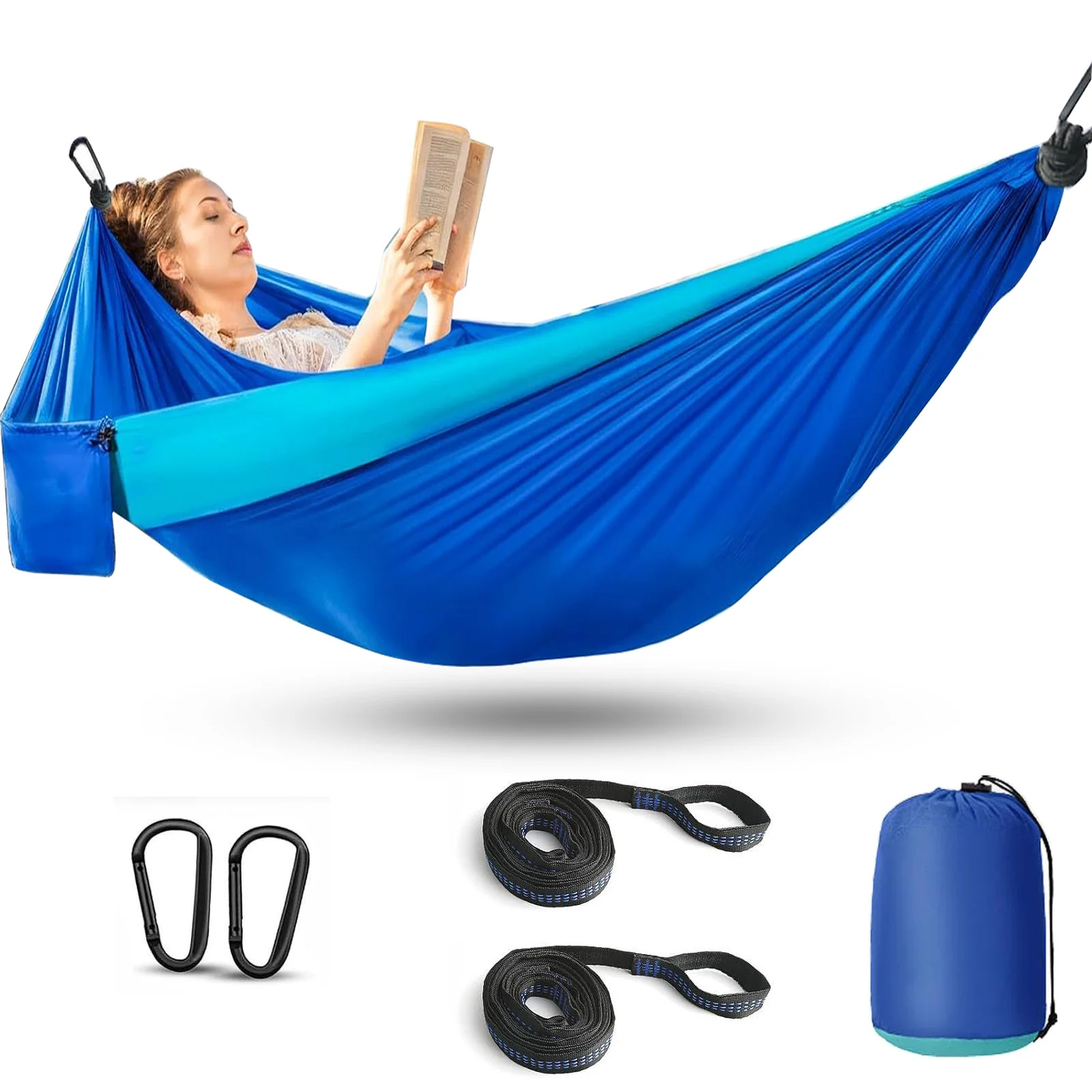 TEIPUERY Camping Hammock, Lightweight Portable Hammocks with Two Tree Straps,Single or Double Tra... | Walmart (US)