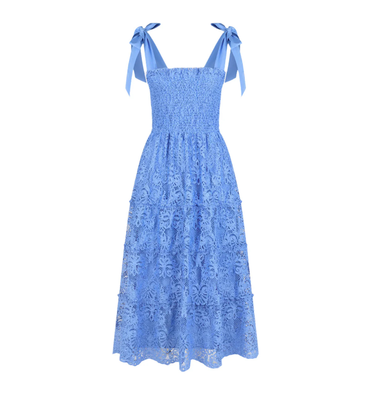 The Ribbon Ellie Nap Dress in Sky Blue Lace | Over The Moon