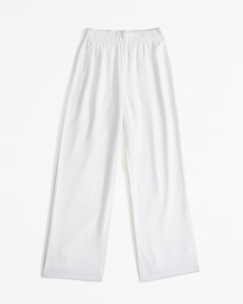 Abercrombie & Fitch Women's Linen-Blend Pull-On Pant in White - Size XXXL SHORT | Abercrombie & Fitch (US)