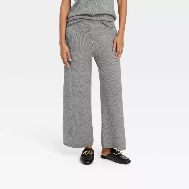 Women's High-Rise Ribbed Sweater Wide Leg Pants - A New Day™ | Target