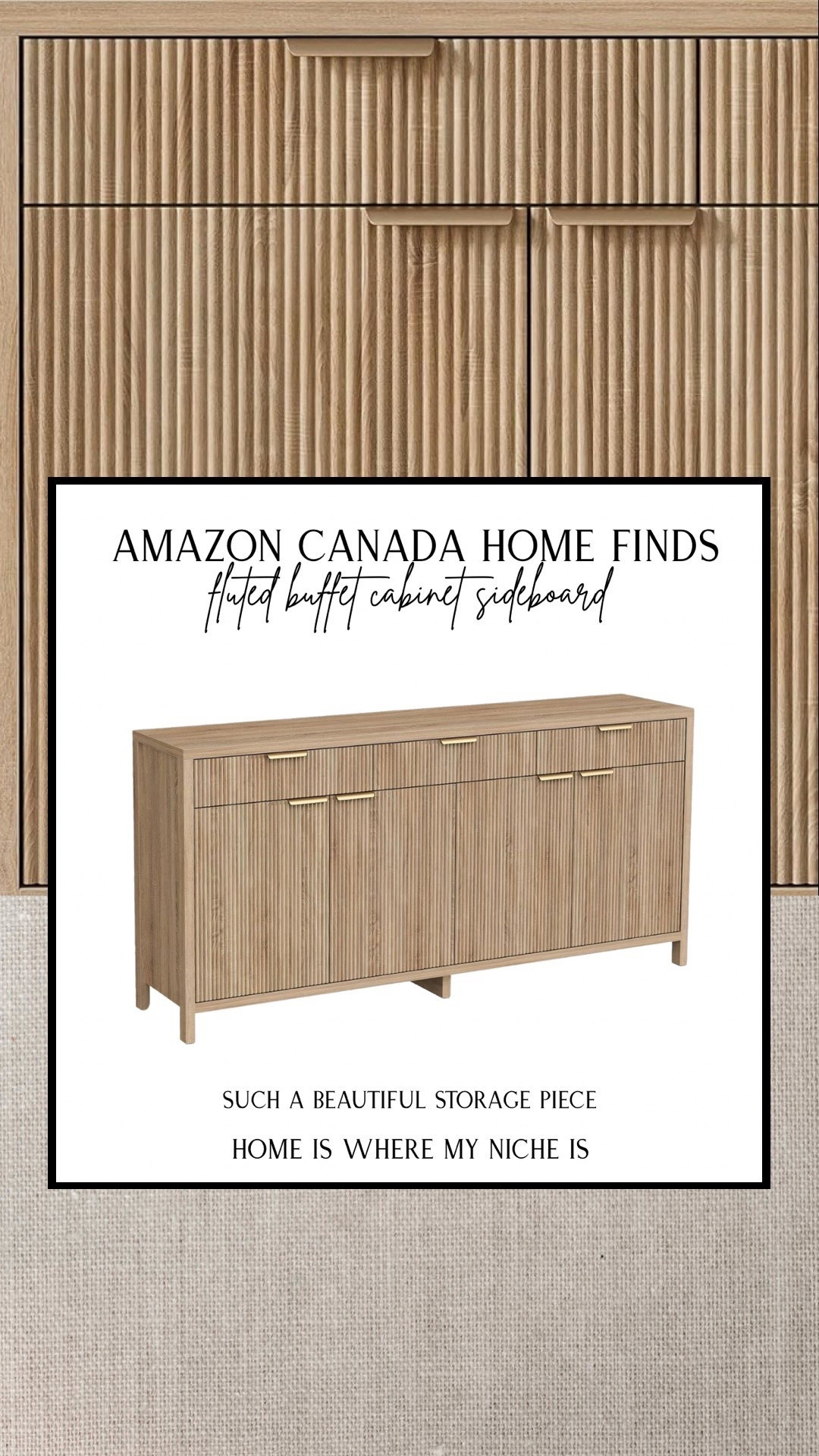 H O M E / this fluted buffet cabinet sideboard is such a beautiful storage piece 

Amazon Canada | Furniture | Dining Room | Living Room | Hallwayy

#LTKhome #LTKcanada