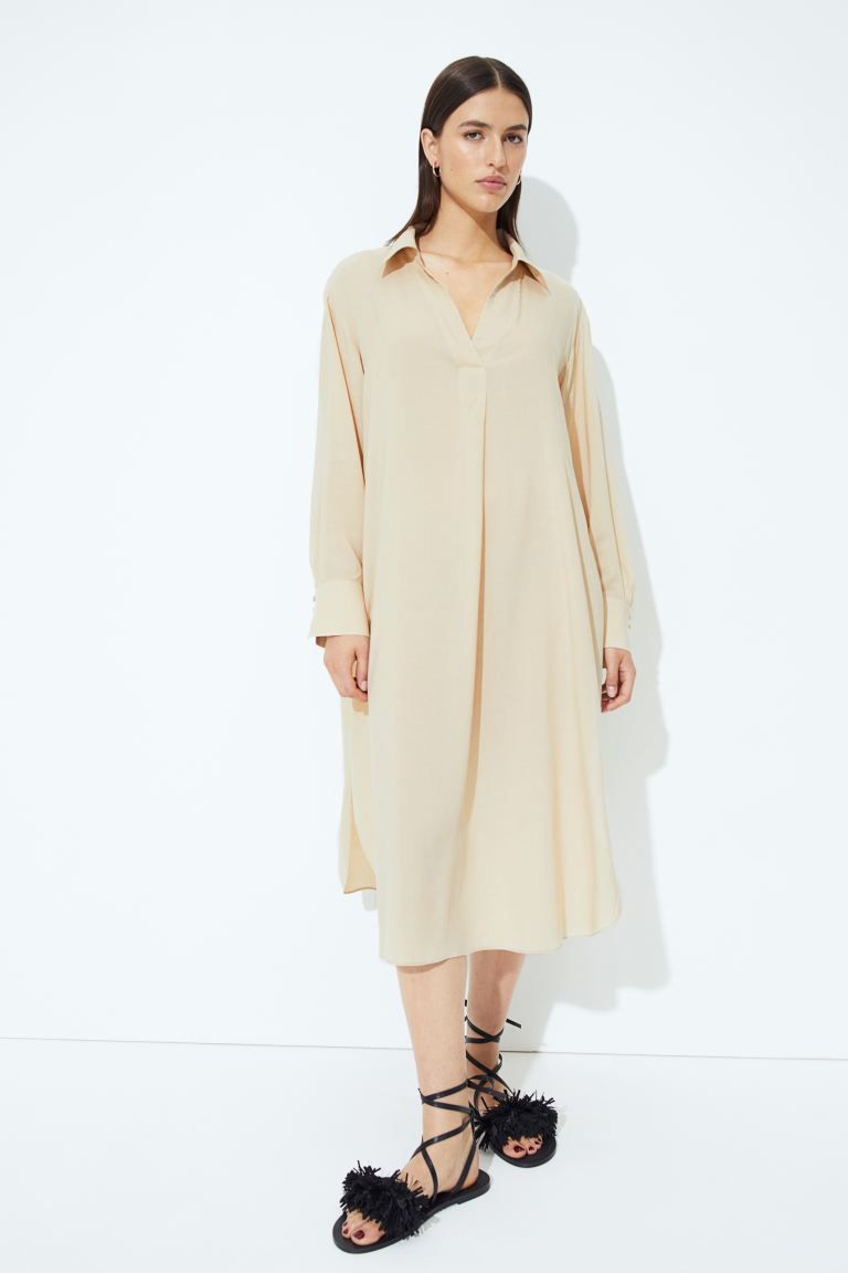 Lyocell-blend shirt dress | H&M (DE, AT, CH, DK, NL, NO, FI)