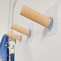 Adhesive Hanger Wooden Hooks - 8 Pack for Closet Hat Hook Self Adhesive Robe Coat Hooks | Amazon (US)