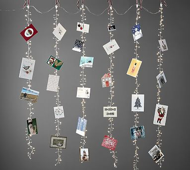 Curtain String Lights Christmas Card Holder | Pottery Barn (US)