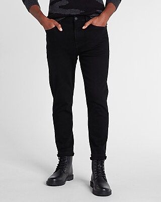 Athletic Tapered Skinny Black Hyper Stretch Jeans | Express