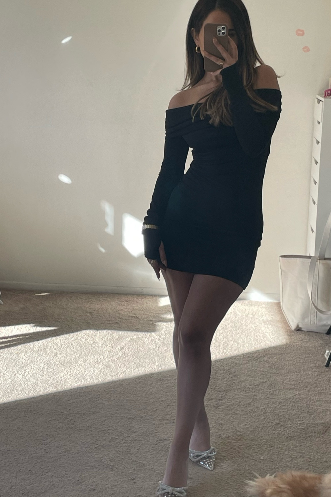helsa black mini dress Alana Merino Wool Wrap Dress main image 1