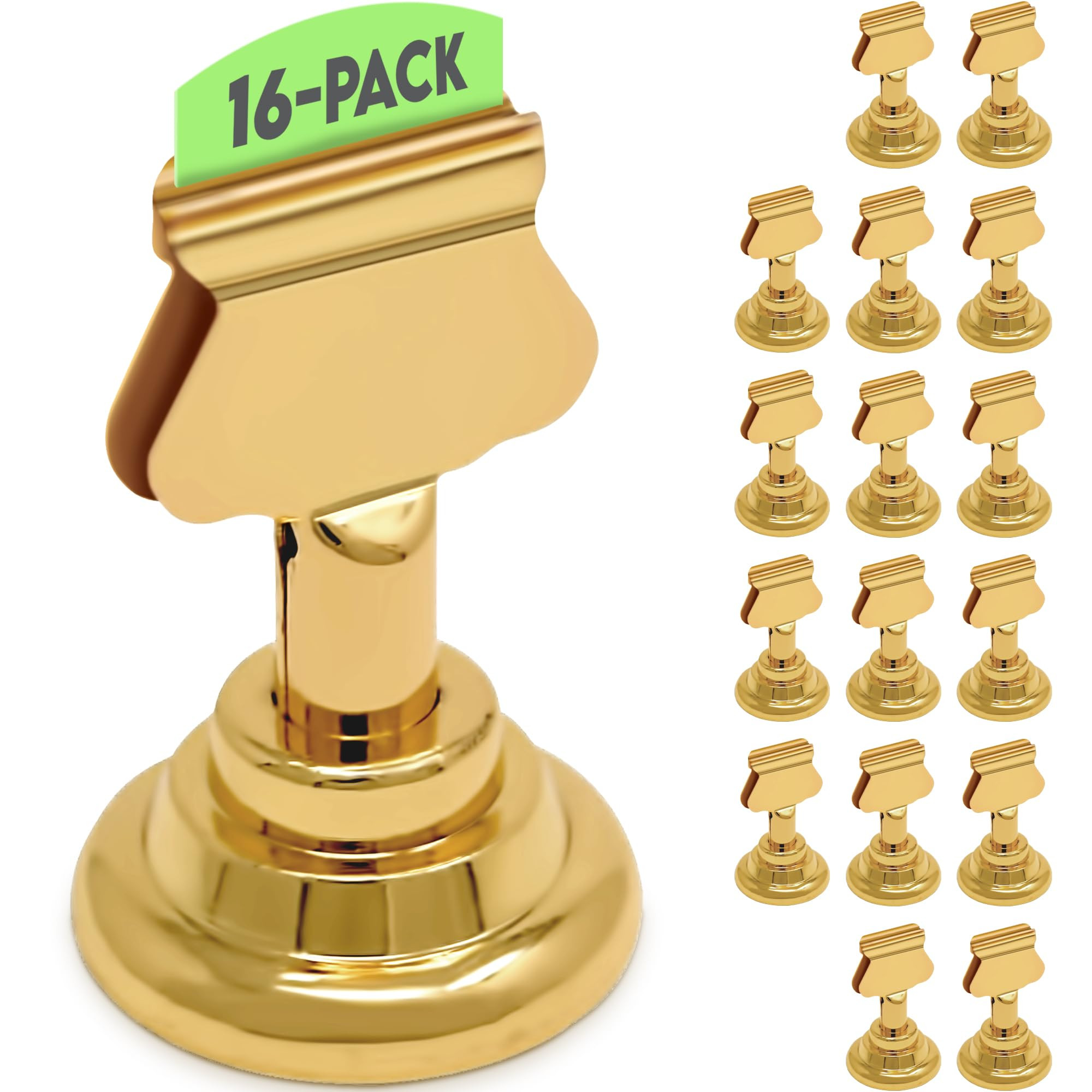Table Number Holders (16pc) Premium Gold Metal Place Card Holders for Wedding Party Table Decor P... | Amazon (US)