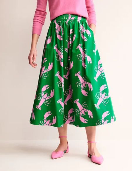 The dreamiest green and pink lobster maxi skirt!

#boden #bodenusa

#LTKstyletip #LTKSeasonal