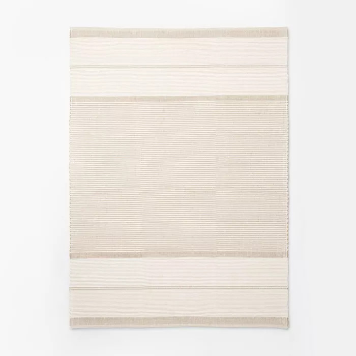 Marina Striped Wool/Cotton Area Rug Cream - Threshold™ designed with Studio McGee | Target