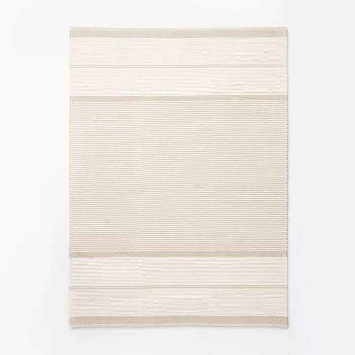 Marina Striped Wool/Cotton Area Rug Cream - Threshold™ designed with Studio McGee | Target