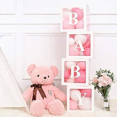 Baby Shower Decorations for Girl Balloon Box, Transparent Balloon Decorations Boxes for Baby 1st ... | Amazon (US)