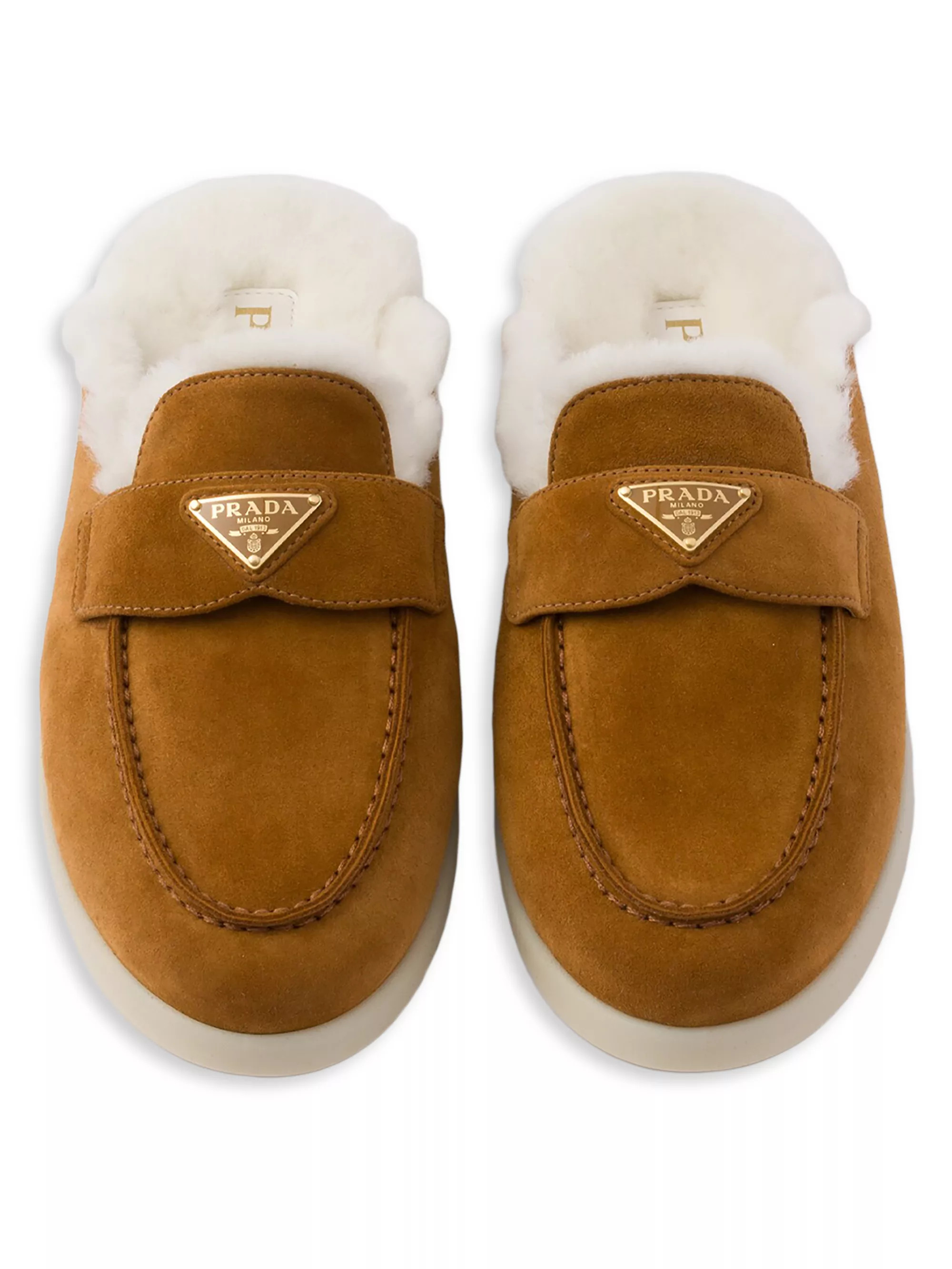 PradaSuede and Shearling Mules | Saks Fifth Avenue