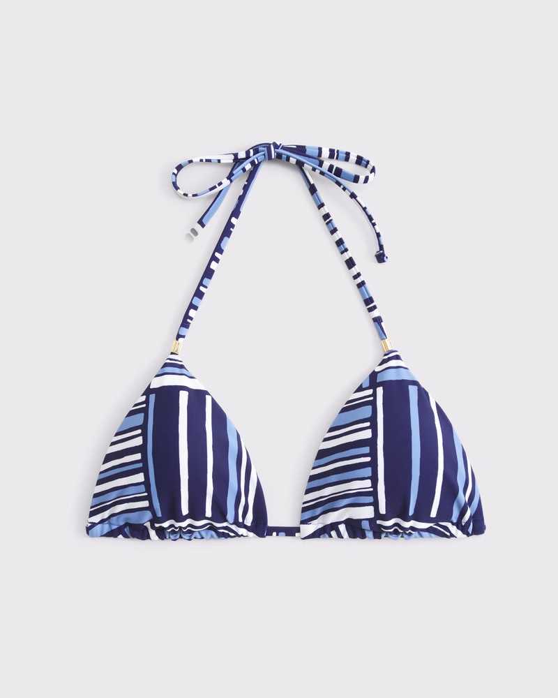 Beaded Halter String Triangle Bikini Top | Abercrombie & Fitch (US)