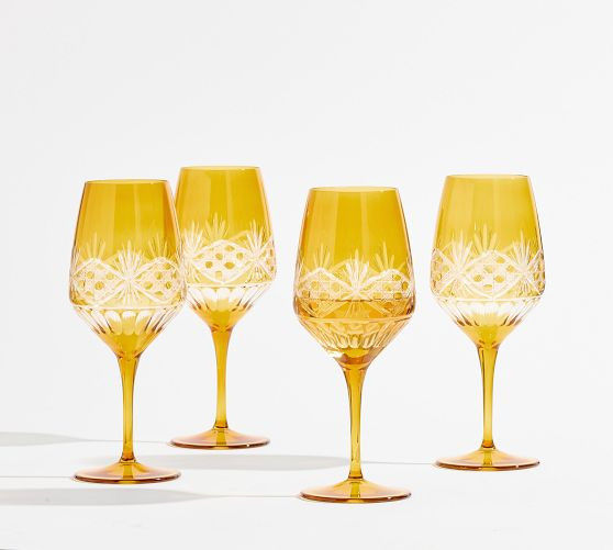 Antique Cut Wine Stem Glasses | Pottery Barn (US)