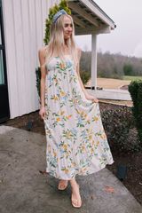 Miah Maxi Dress, Ivory Multi | North & Main Clothing Company