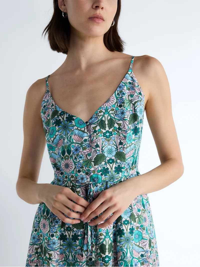 Free Assembly Women's and Women's Plus Sleeveless Printed Silk Dress, Sizes XS-4X | Walmart (US)
