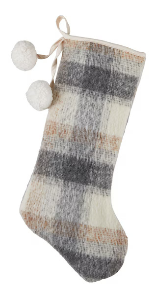 CANVASCANVAS Christmas Decoration Brushed Plaid Stocking, Grey, 19-in#051-5565-4 | Canadian Tire