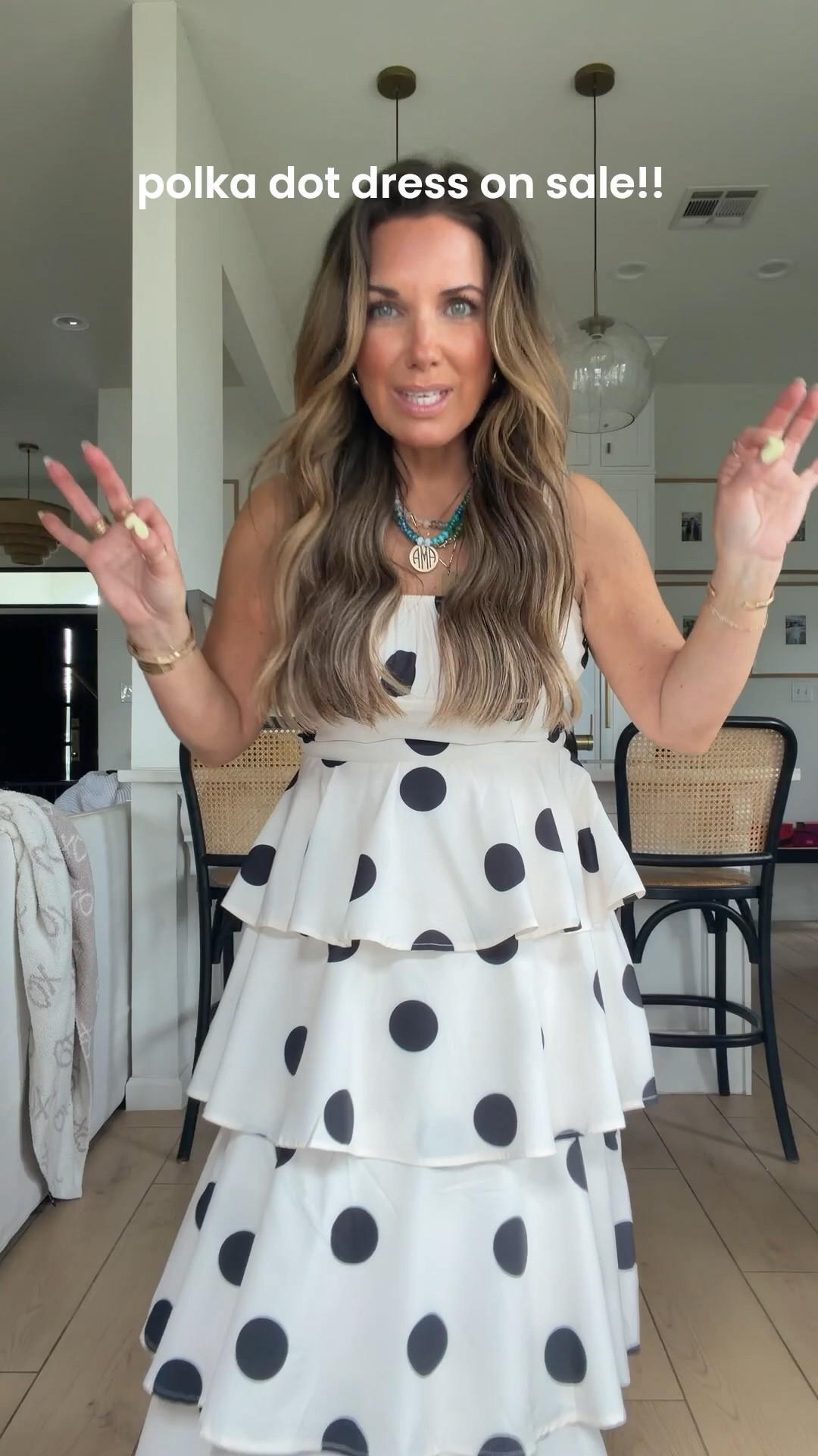 Spring dress ~ Polka dots are so on trend!! This dress is super affordable and on sale right now!!! 
Under $40!!! Wearing size medium. 
Comes in other colors too. 
Can be worn to lunch dates, vacation, shower, awards banquets, date night, and etc. 

Spring outfits 2026 #amazonfashion #springoutfit #springbreak

#LTKOver40 #LTKmomlife #LTKSeasonal