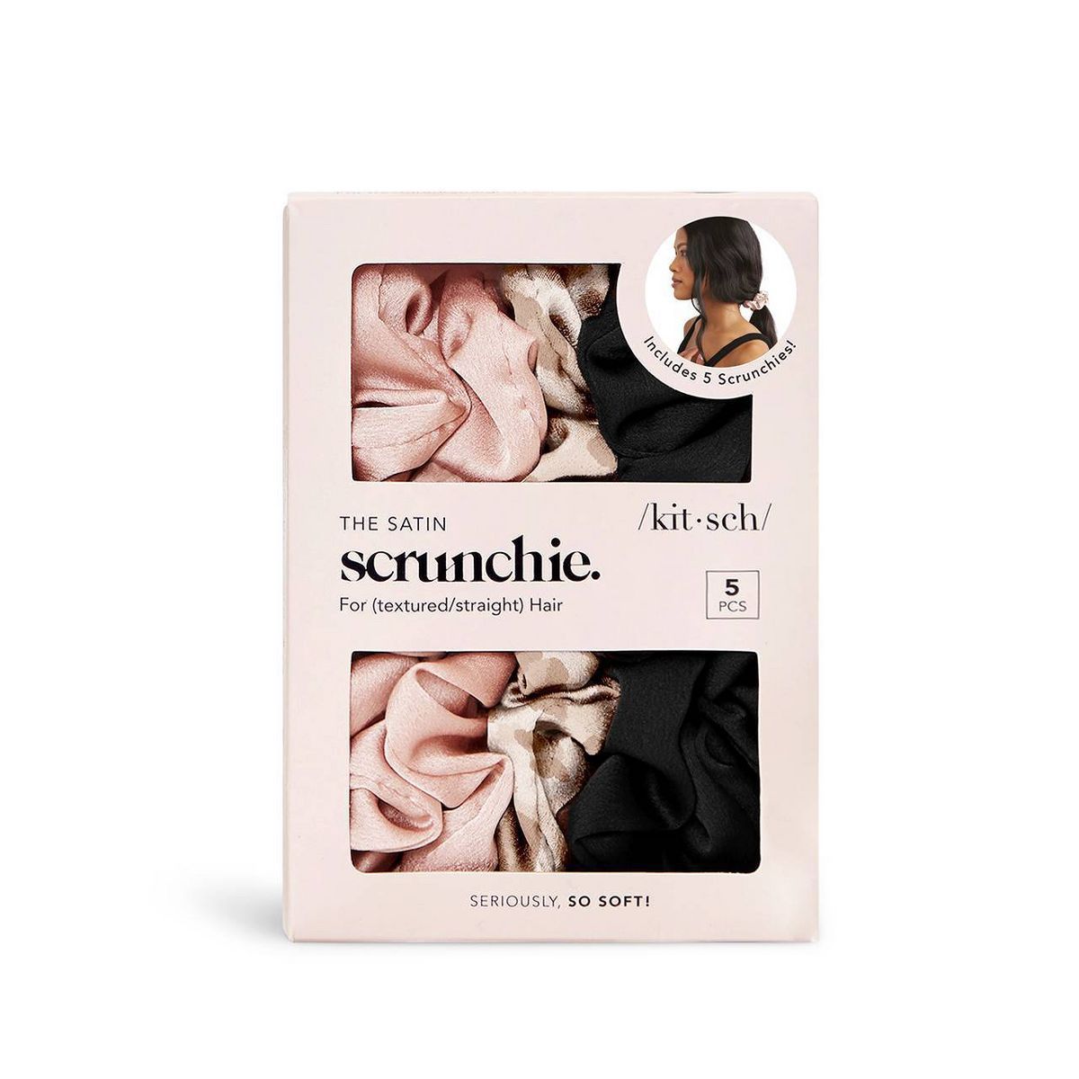 Kitsch Assorted Satin Sleep Hair Scrunchies - 6ct | Target