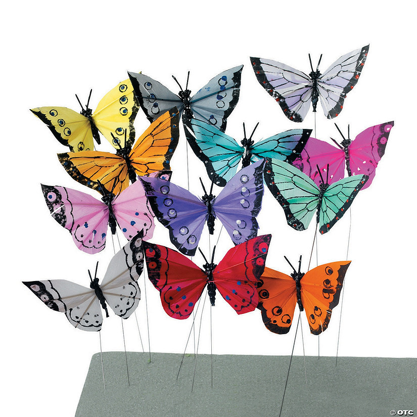 Feather Butterflies - 12 Pc. | Oriental Trading Company