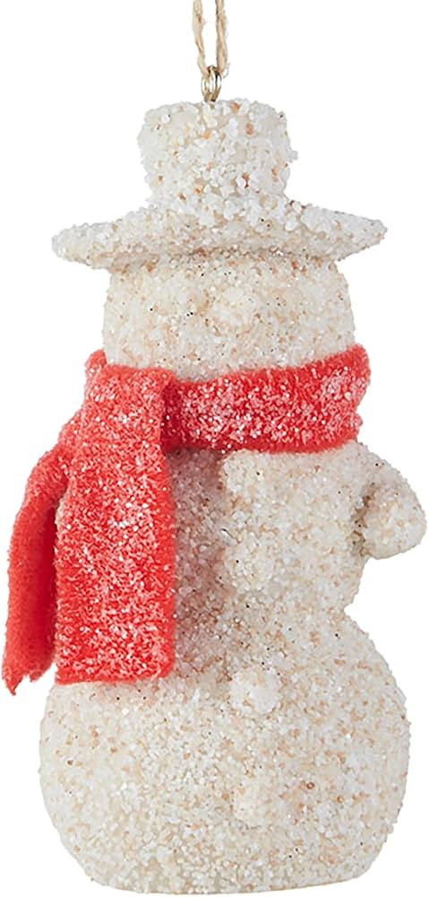 Beachy Sand Snowman Red Sparkle Scarf 4 inch Acrylic Decorative Christmas Ornament | Amazon (US)
