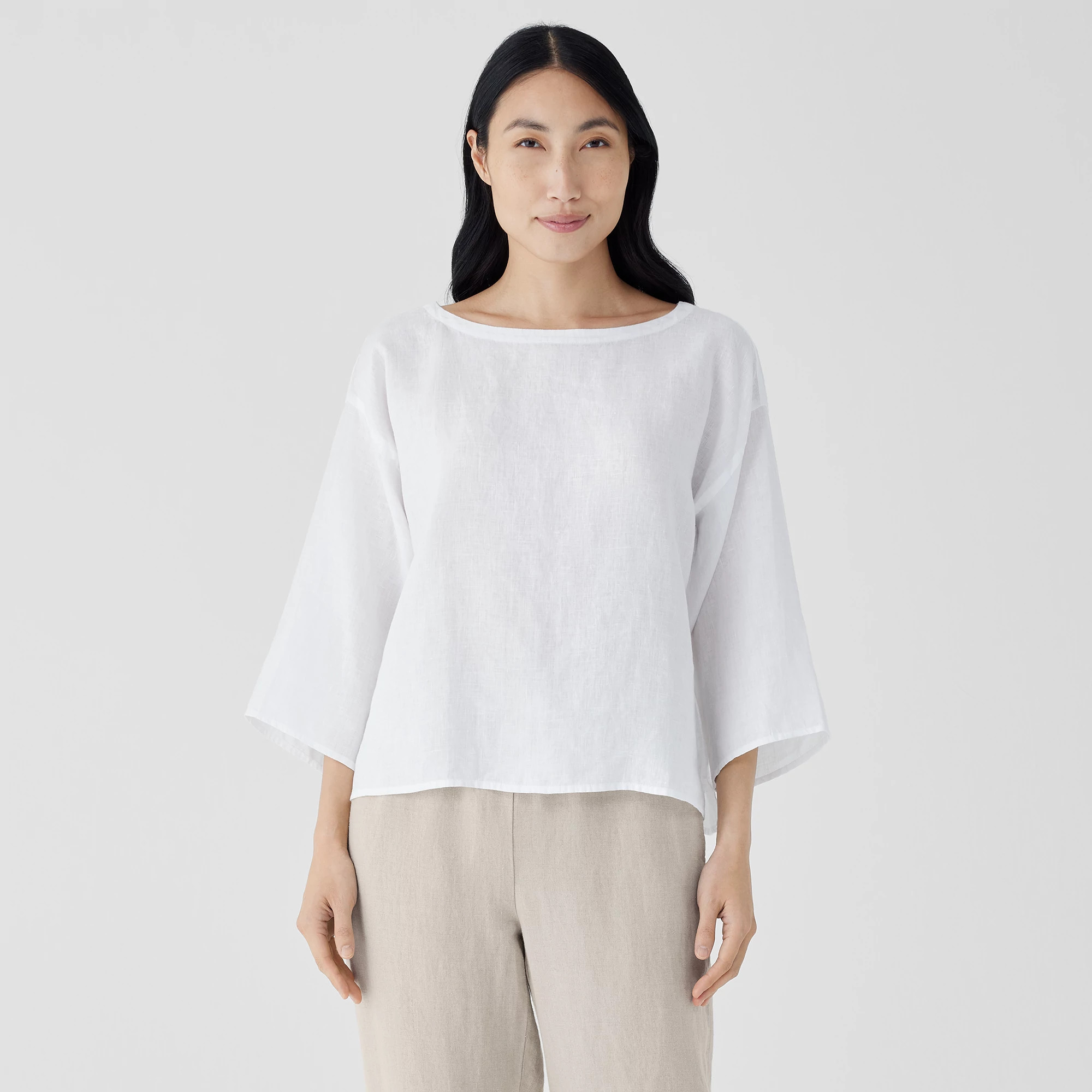 Organic Handkerchief Linen Box-Top | Eileen Fisher