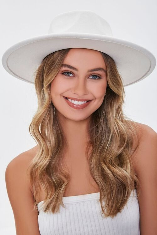 Faux Leather-Trim Felt Fedora | Forever 21 | Forever 21 (US)