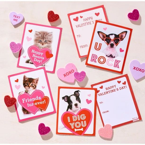 American Greetings Classroom Pack Valentine's Day Stickers, Pets (40-Count) - Walmart.com | Walmart (US)