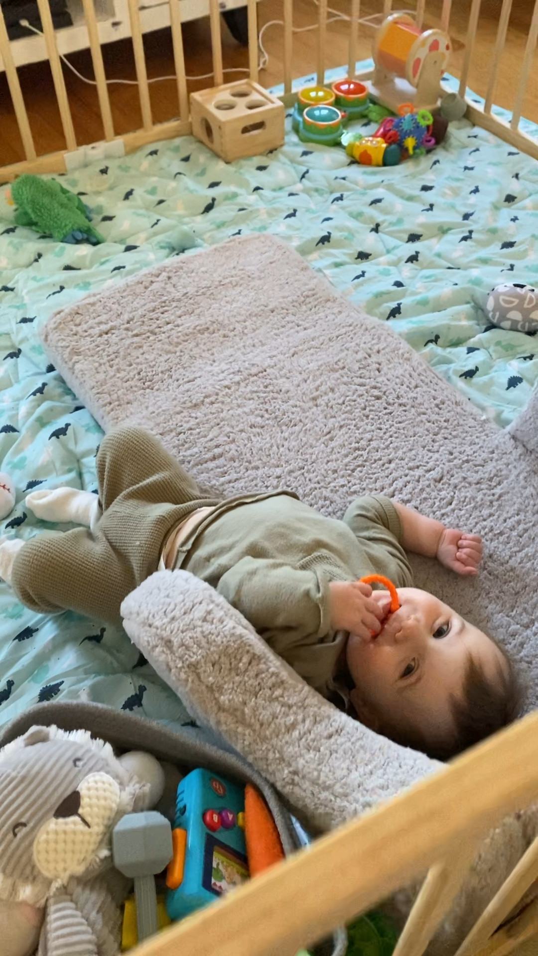 Tatum’s play area & face toys @ 12 months 