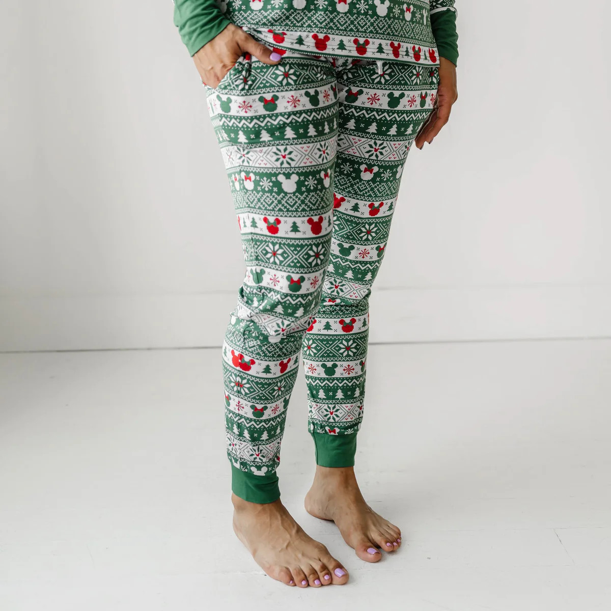 Disney Mickey Fair Isle Women's Bamboo Viscose Pajama Pants | Little Sleepies