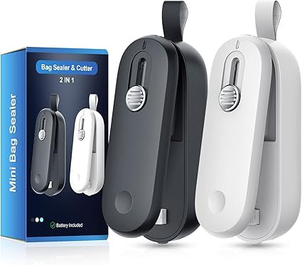 ODSD Mini Bag Sealer 2-Pack, 2 IN 1 Bag Sealer Heat Sealer with Cutter, Portable Handheld Bag Res... | Amazon (US)