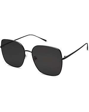 SOJOS Trendy Oversized Square Metal Frame Sunglasses for Women Men Flat Mirrored Lens UV Protecti... | Amazon (US)