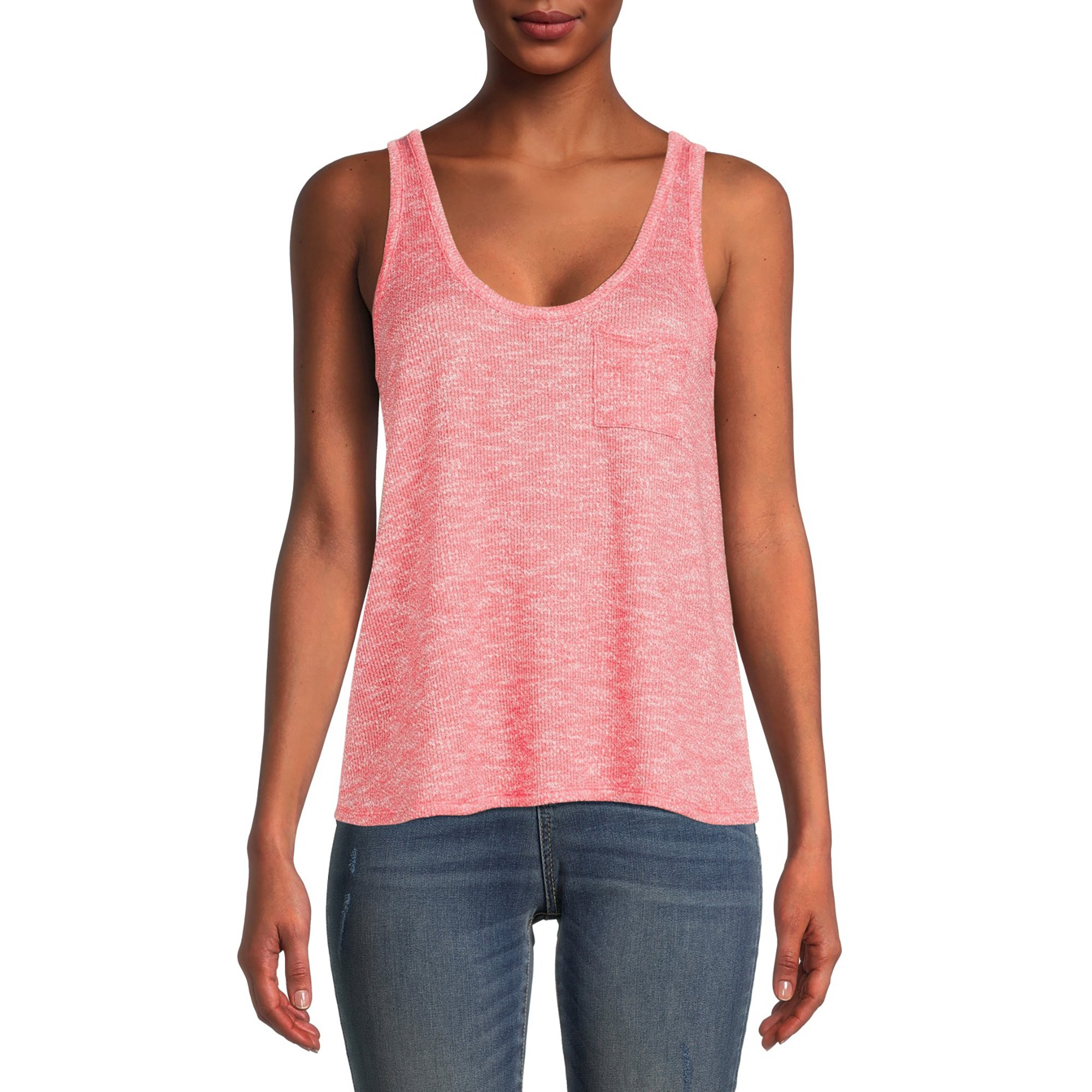 Time and Tru Women's Textured Scoop Tank Top | Walmart (US)