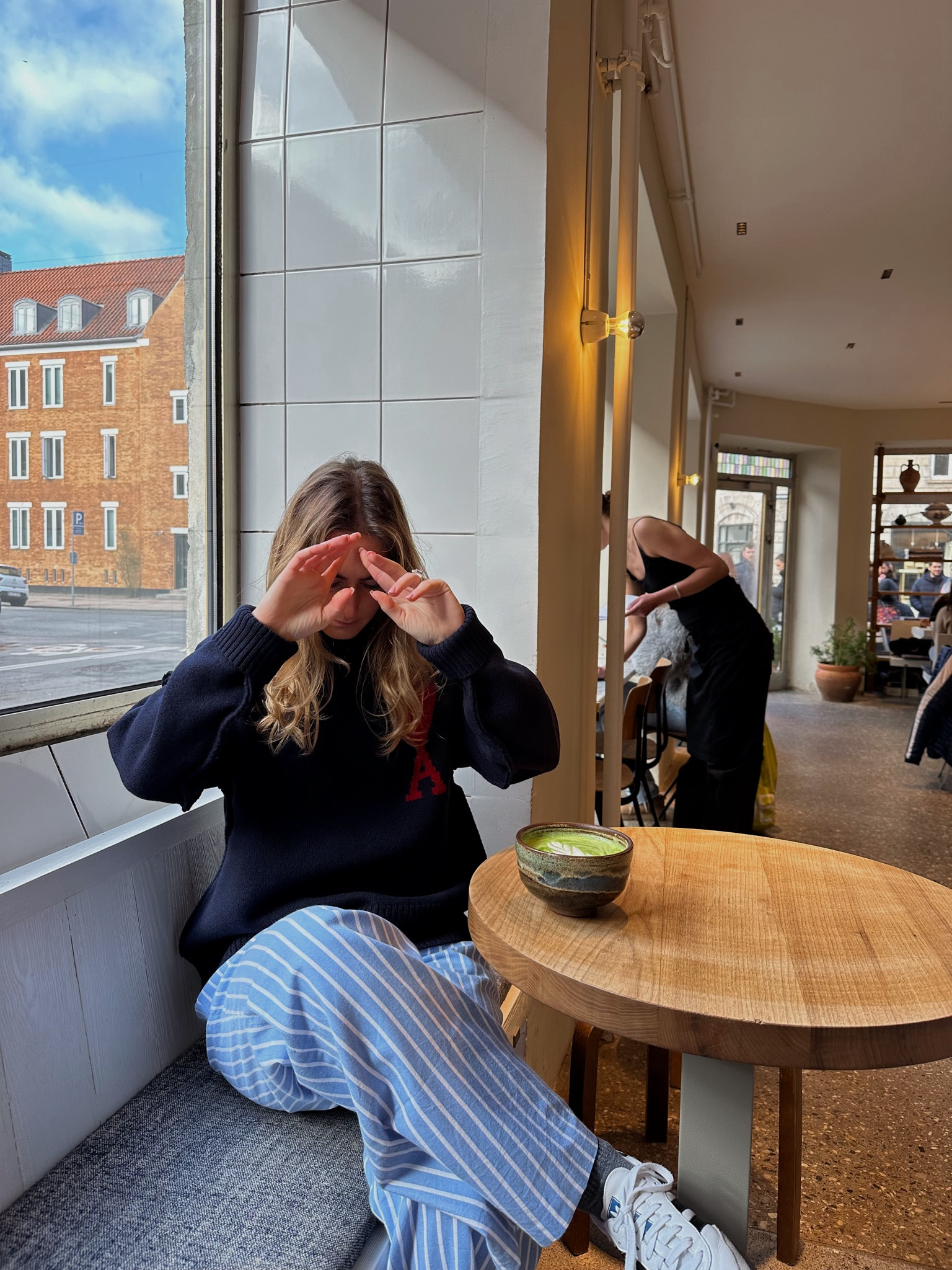 Ami Paris jumper, oversized sweater, hush striped trousers, adidas sambas, pyjama trousers, casual outfit, laidback look, uk fashion, spring style, transitional clothing 

#LTKeurope #LTKSeasonal #LTKstyletip