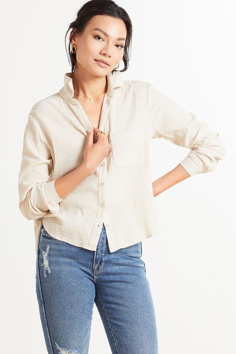 CLOTH AND STONE Essential Gauze Button Down | EVEREVE | Evereve