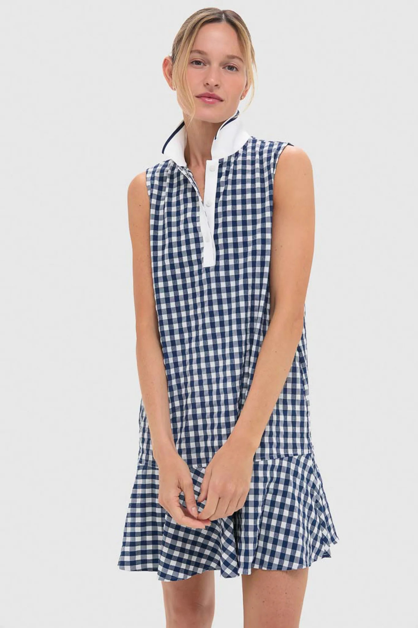 Navy Gingham Sleeveless May Golf Dress | Tuckernuck (US)