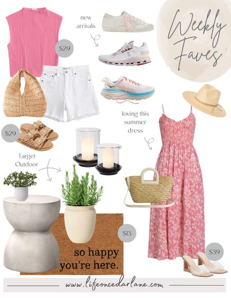 Weekly Faves- check out what we are loving! From new arrivals, sales, home decor and more! Loving these cute summer outfits & fun new sneakers from Golden Goode, ON & Hoka! Plus outdoor decor finds from Target!

#summerfashiom #mothersday
#outdoordecor




#LTKfindsunder50 #LTKhome #LTKsalealert