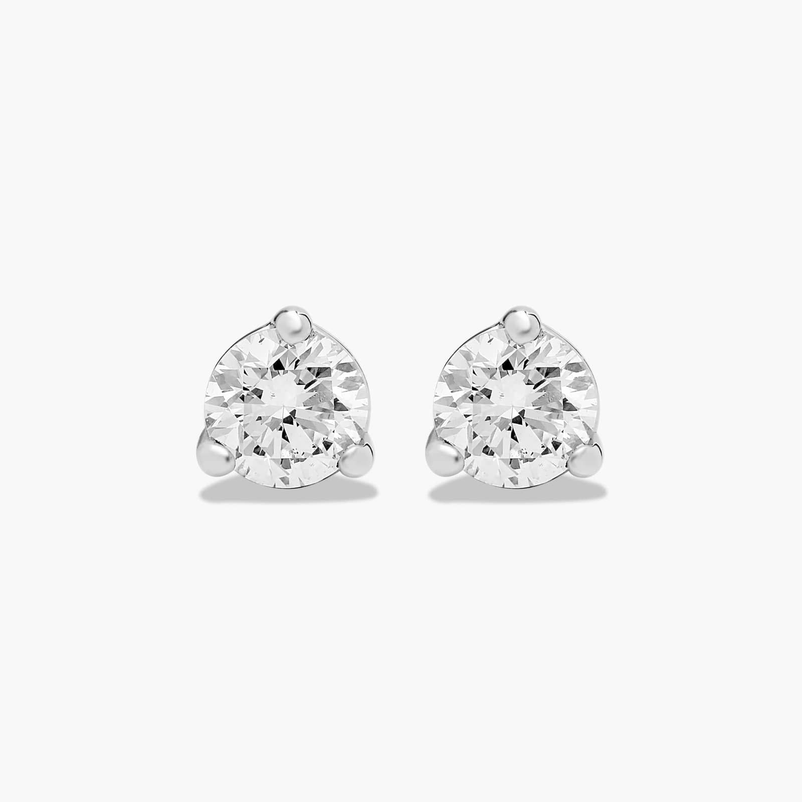 14K White Gold Three Prong Martini Lab-Grown Diamond Stud Earrings (0.25 CTW - F-G / VS2-SI1)-270... | JamesAllen